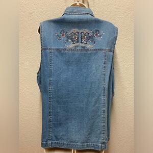 Las Olas Lightweight Western Denim Vest.  Sz 1X